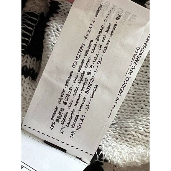 Zara Womens Rustic Sweater S Black White Striped Knit Pullover 2298/651 NWT - Picture 7 of 11